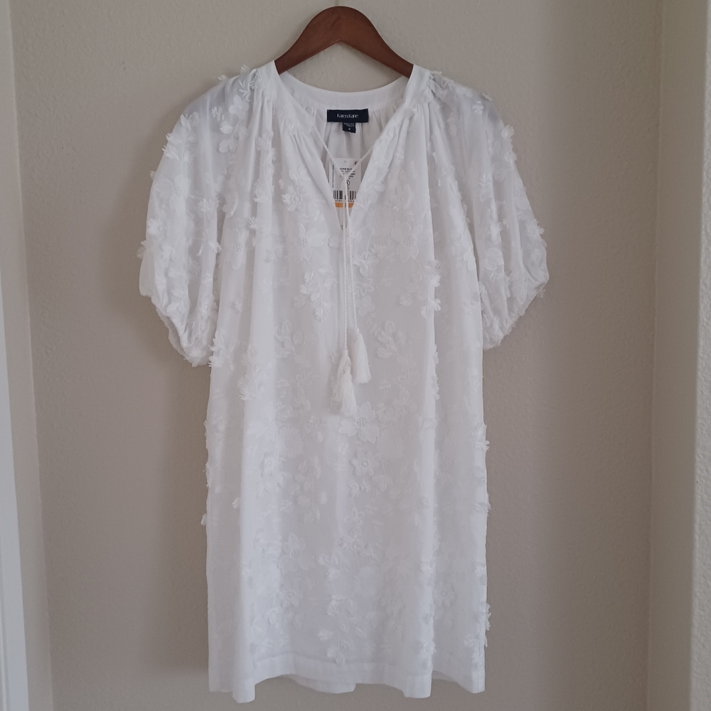 NWT Karen Kane Super Bloom Embellished Tassel Dress White Size S - Picture 4 of 11